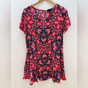 Kaleidoscope Pattern Dress Size Small Aqua Brand Short  Dress